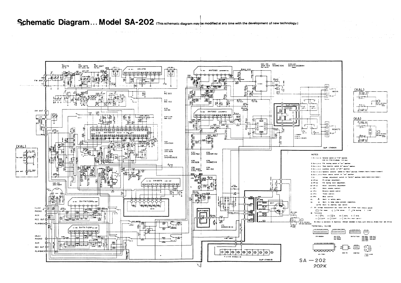 Technics SA-202 Schematic