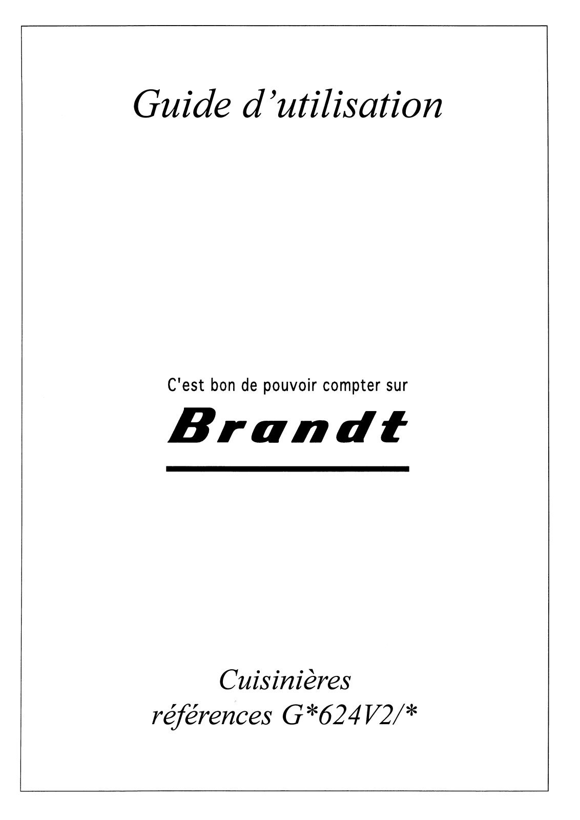 BRANDT KB614V2 User Manual