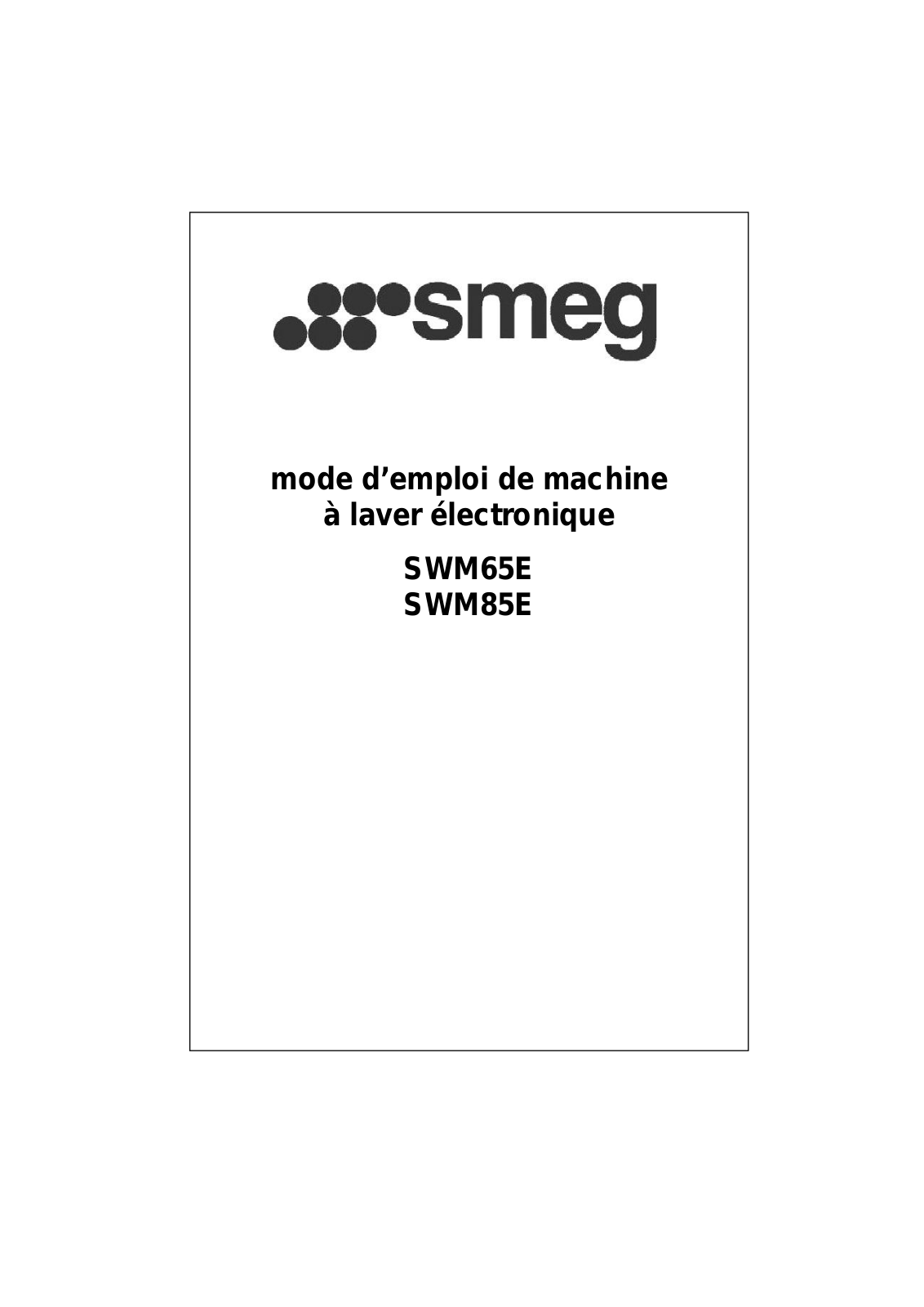 SMEG SWM65E User Manual