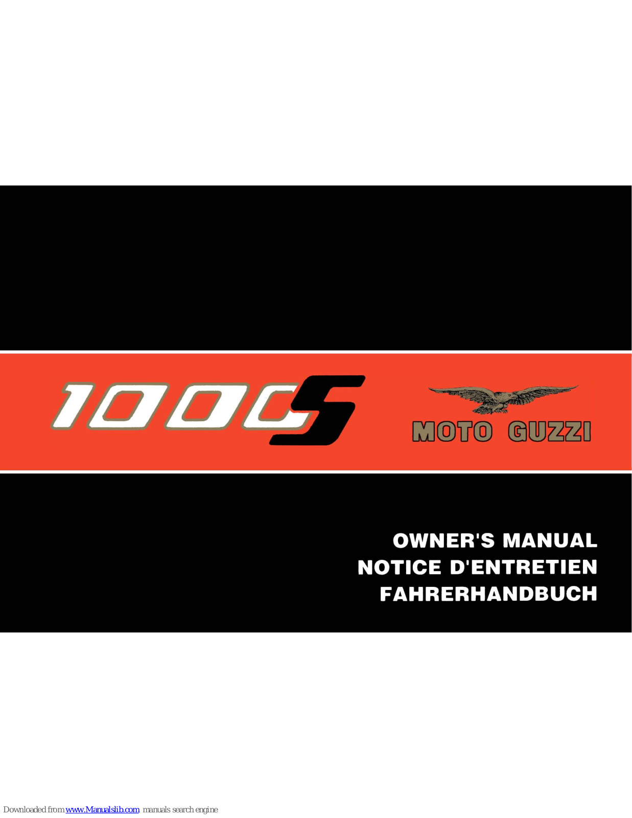 MOTO GUZZI 1000S Owner's Manual