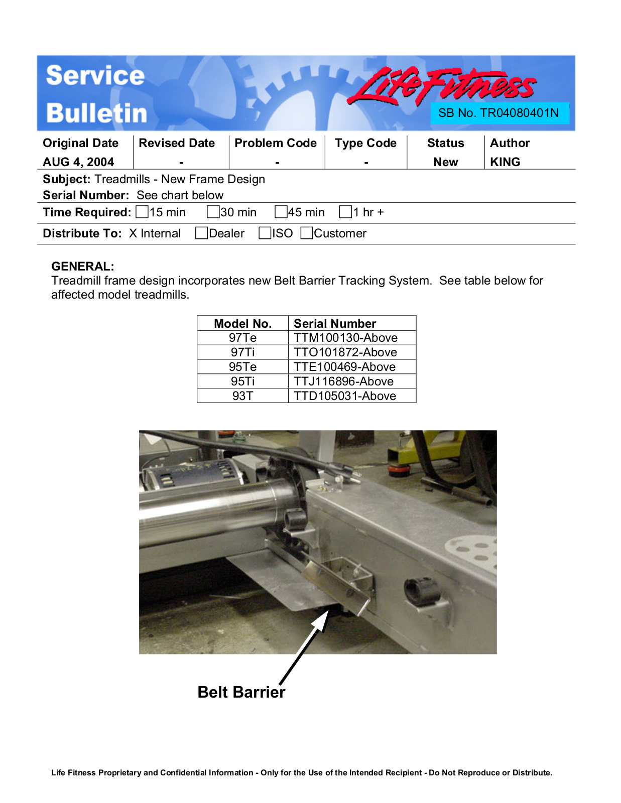 Life Fitness TR04080401N User manual