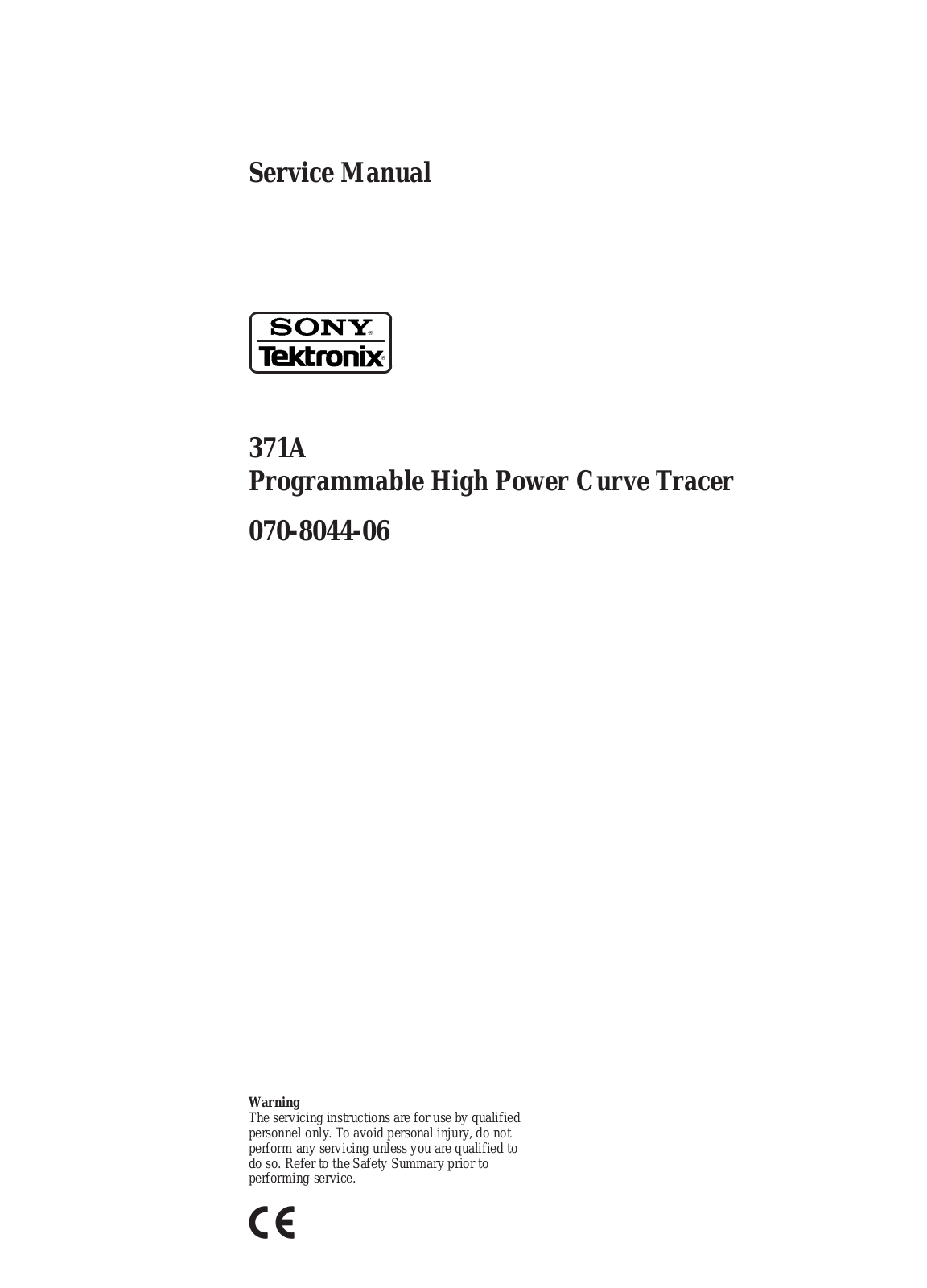 Tektronix 371a Schematic