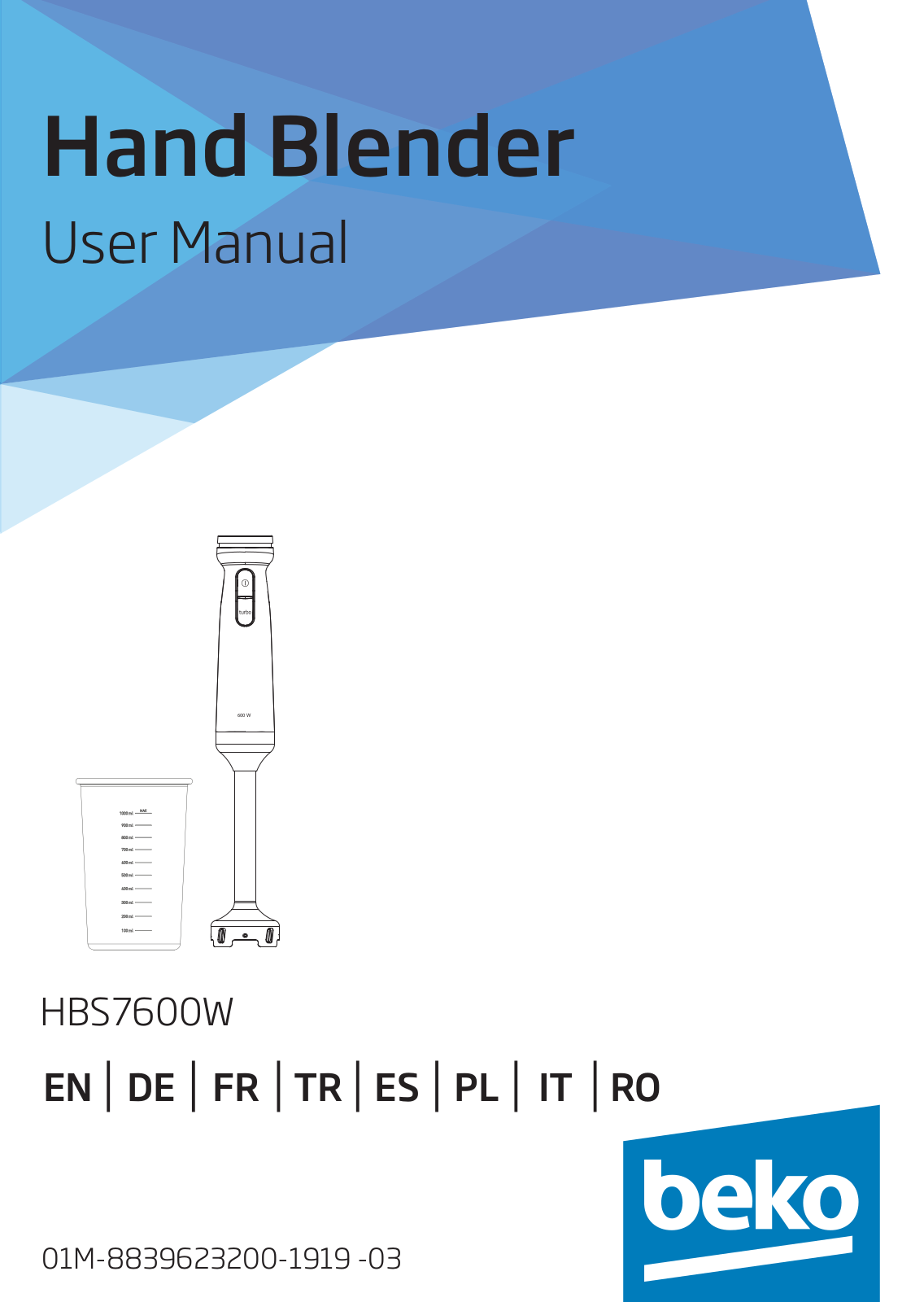 Beko HBS7600W User manual