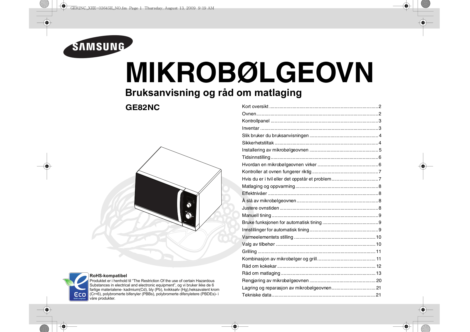 Samsung GE82NC User Manual