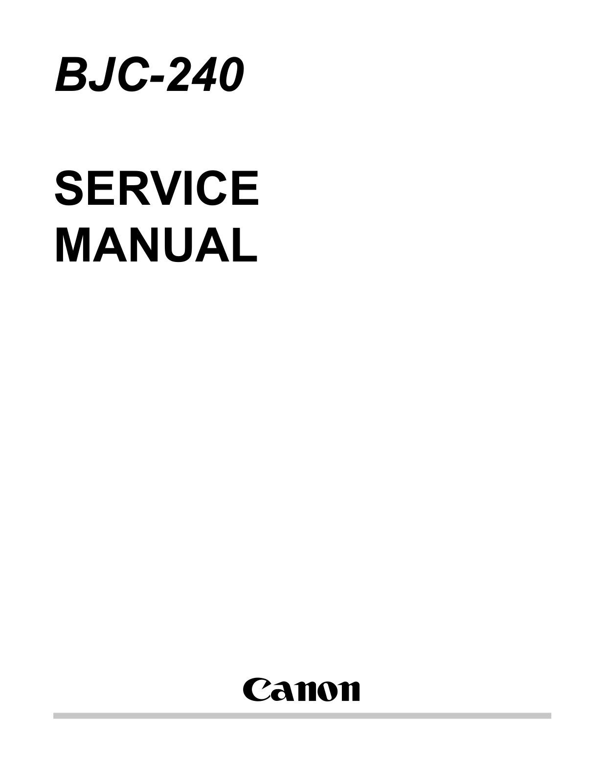 Canon BJC-240 Service Manual