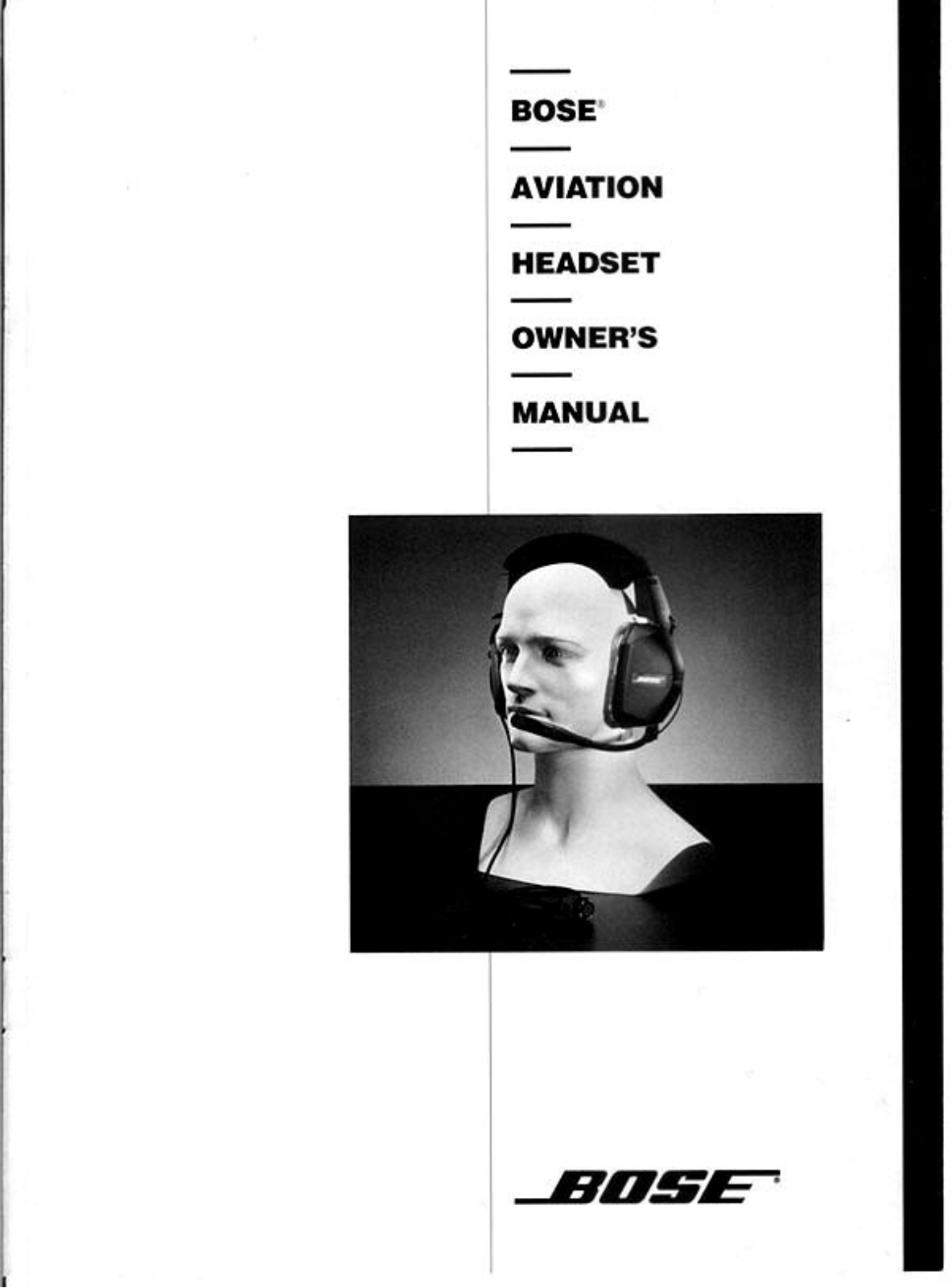 Bose Aviation Headset Owner's Manual