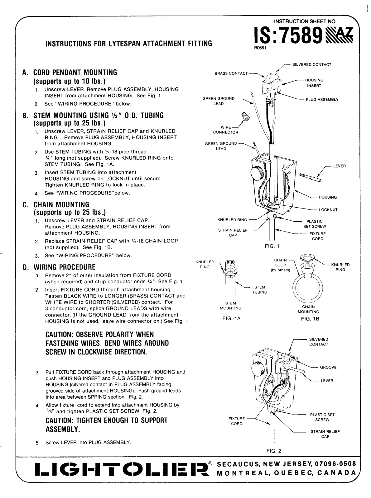 Lightolier 7589AZ User Manual - ManualMachine.com