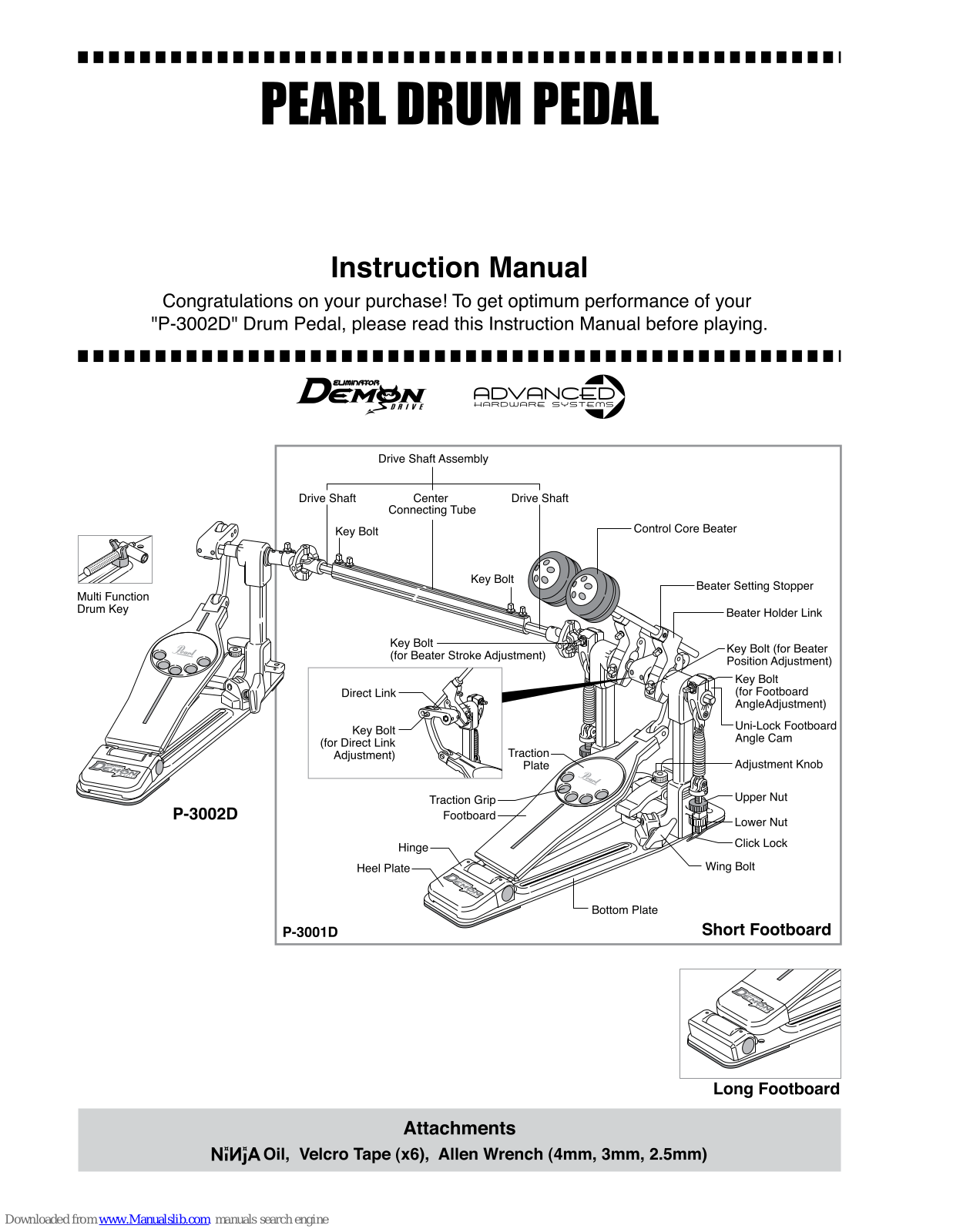 Pearl marching tenor Instruction Manual