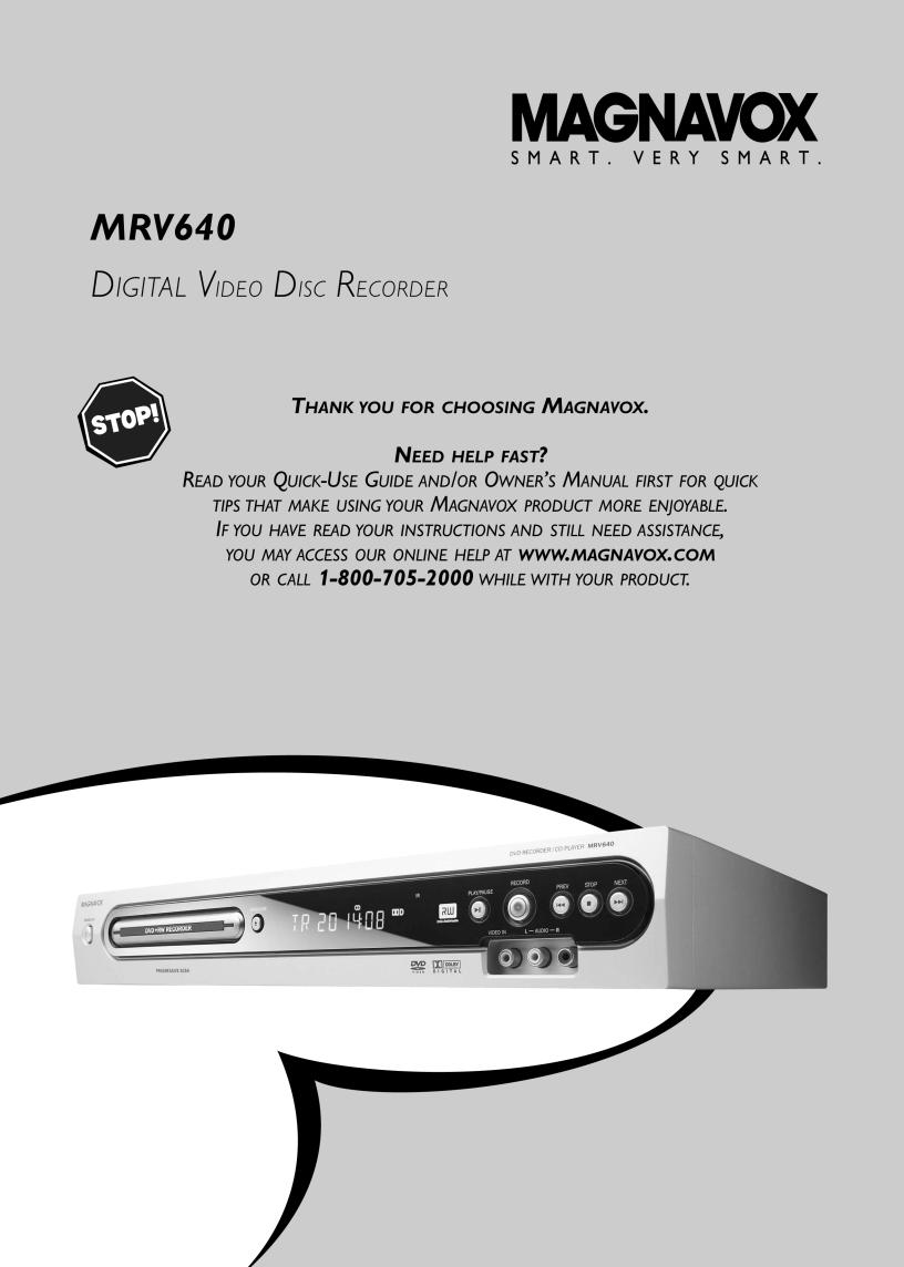 Magnavox MRV640 User Manual