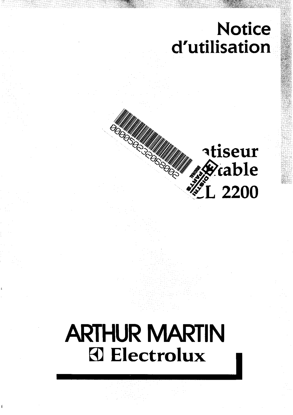 Arthur martin CL2200 User Manual