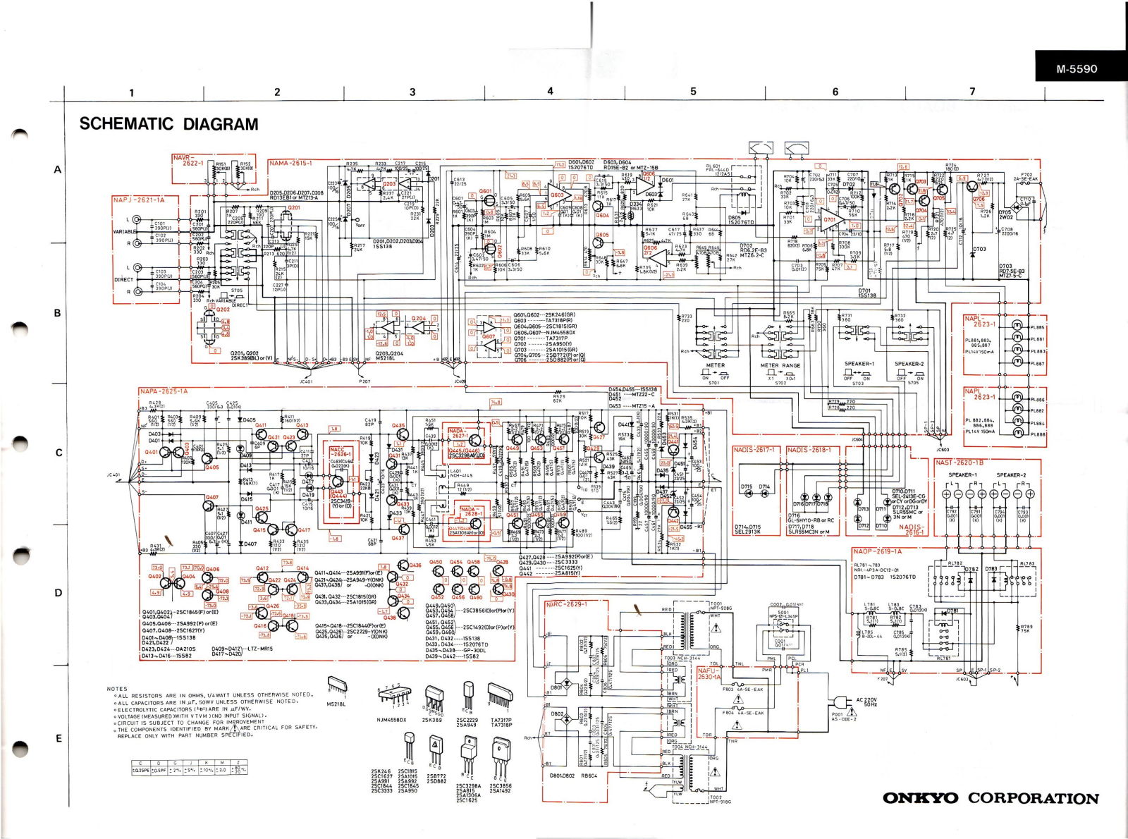 Onkyo M-5590 Schematic