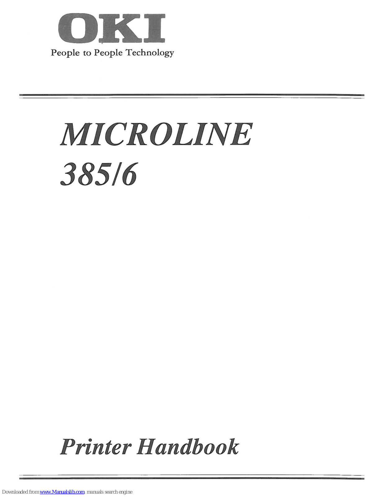 Oki MICROLINE 385/6, MICROLINE 385, MICROLINE 386 Handbook - ManualMachine.com