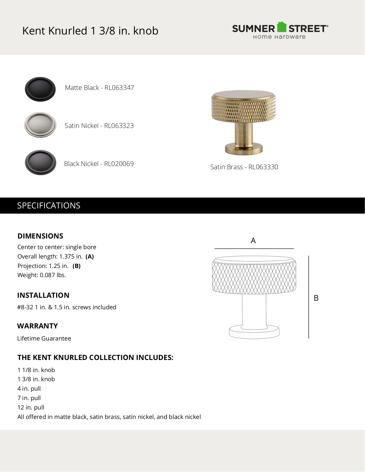 Sumner Street Home Hardware CTHD1268 Specifications - ManualMachine.com
