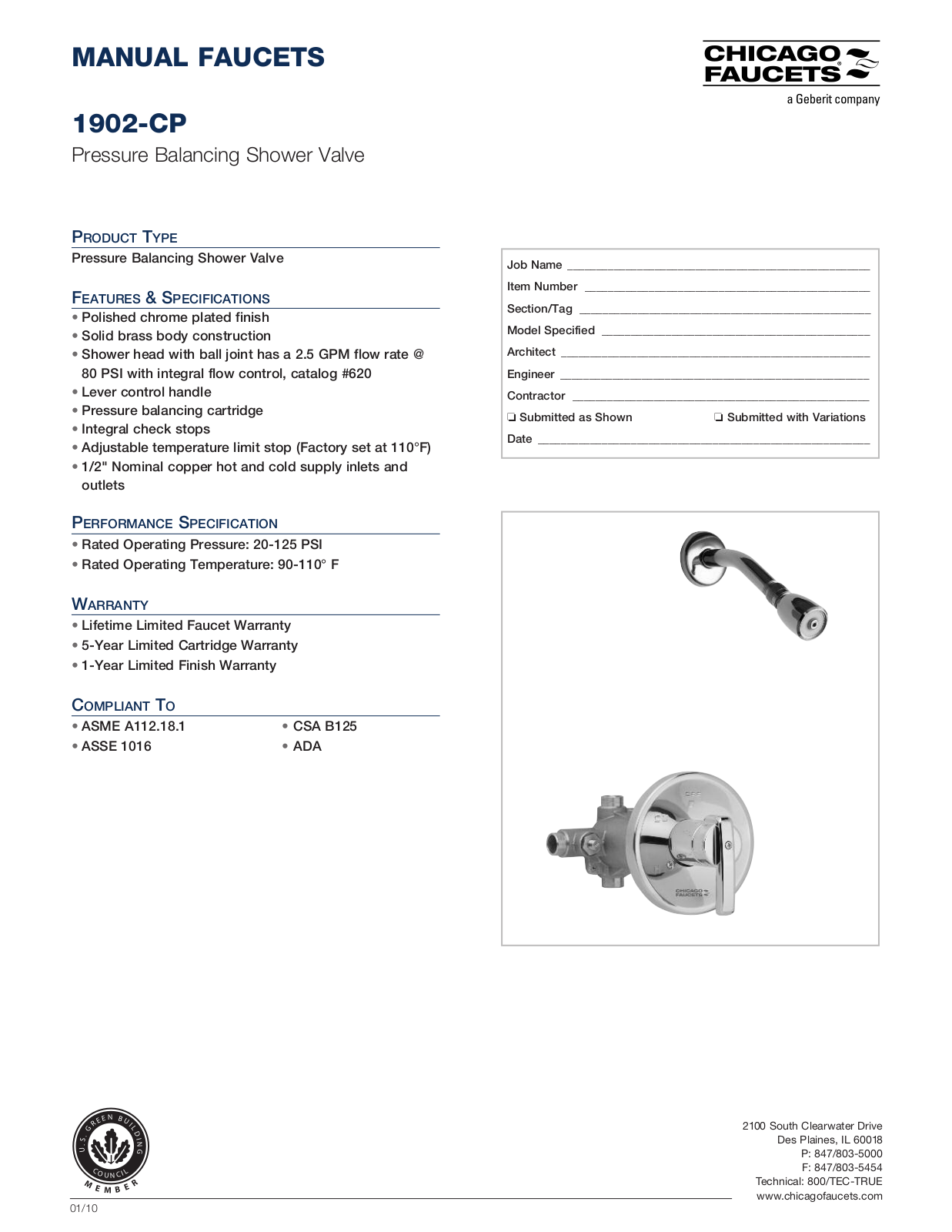 Chicago Faucet 1902 User Manual