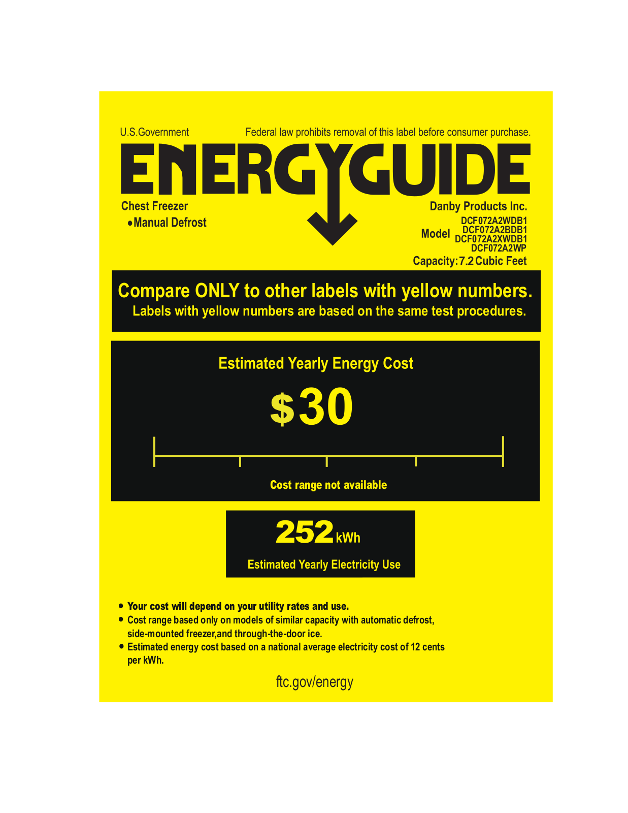 Danby DCF072A2WDB1 Energy Guide