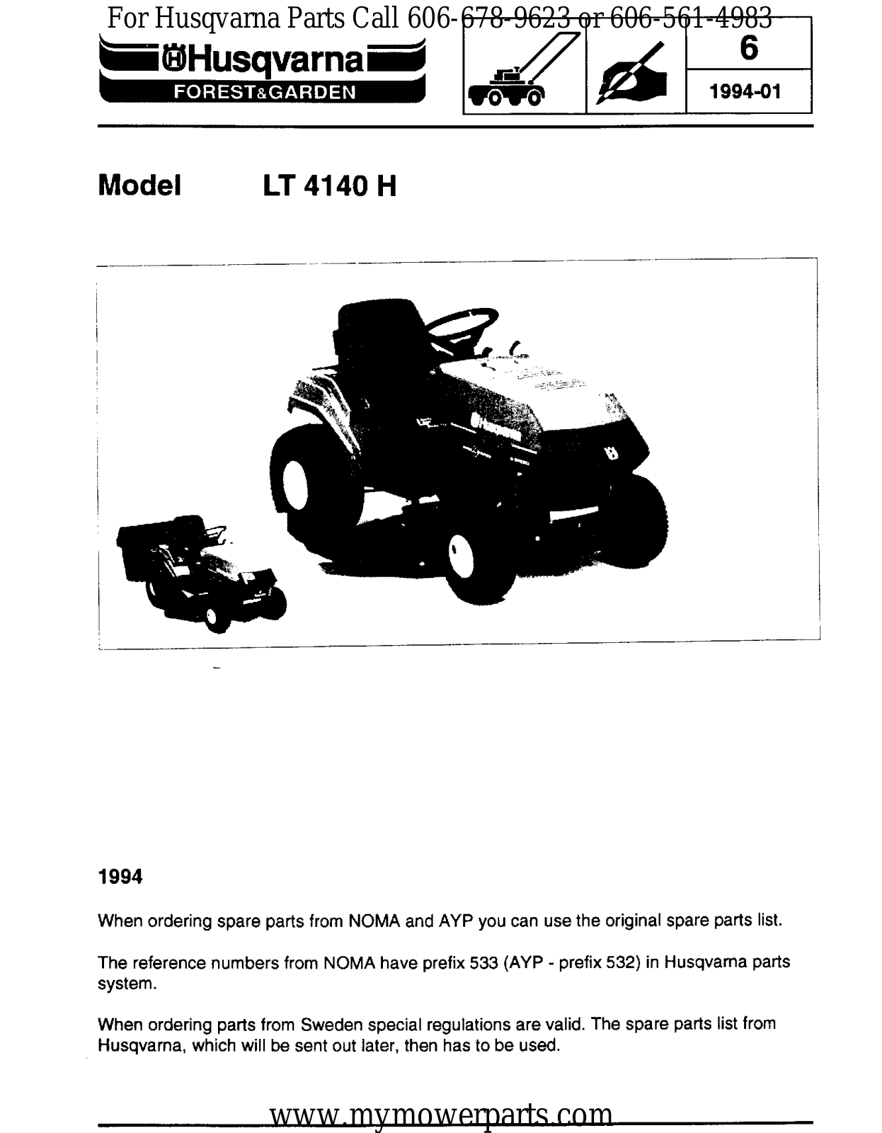 Husqvarna LT 4140H User Manual