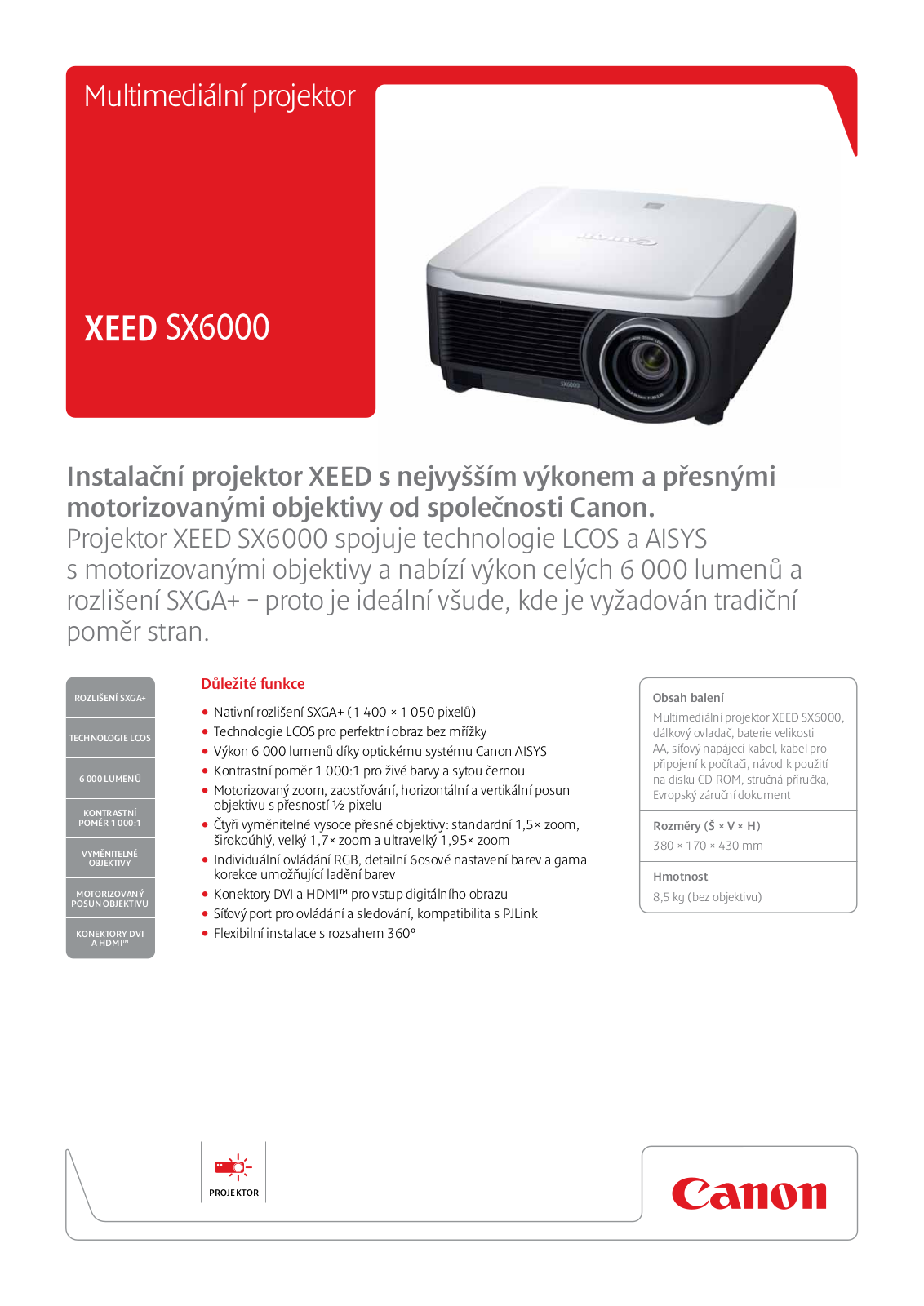 Canon XEED SX6000 BROCHURE