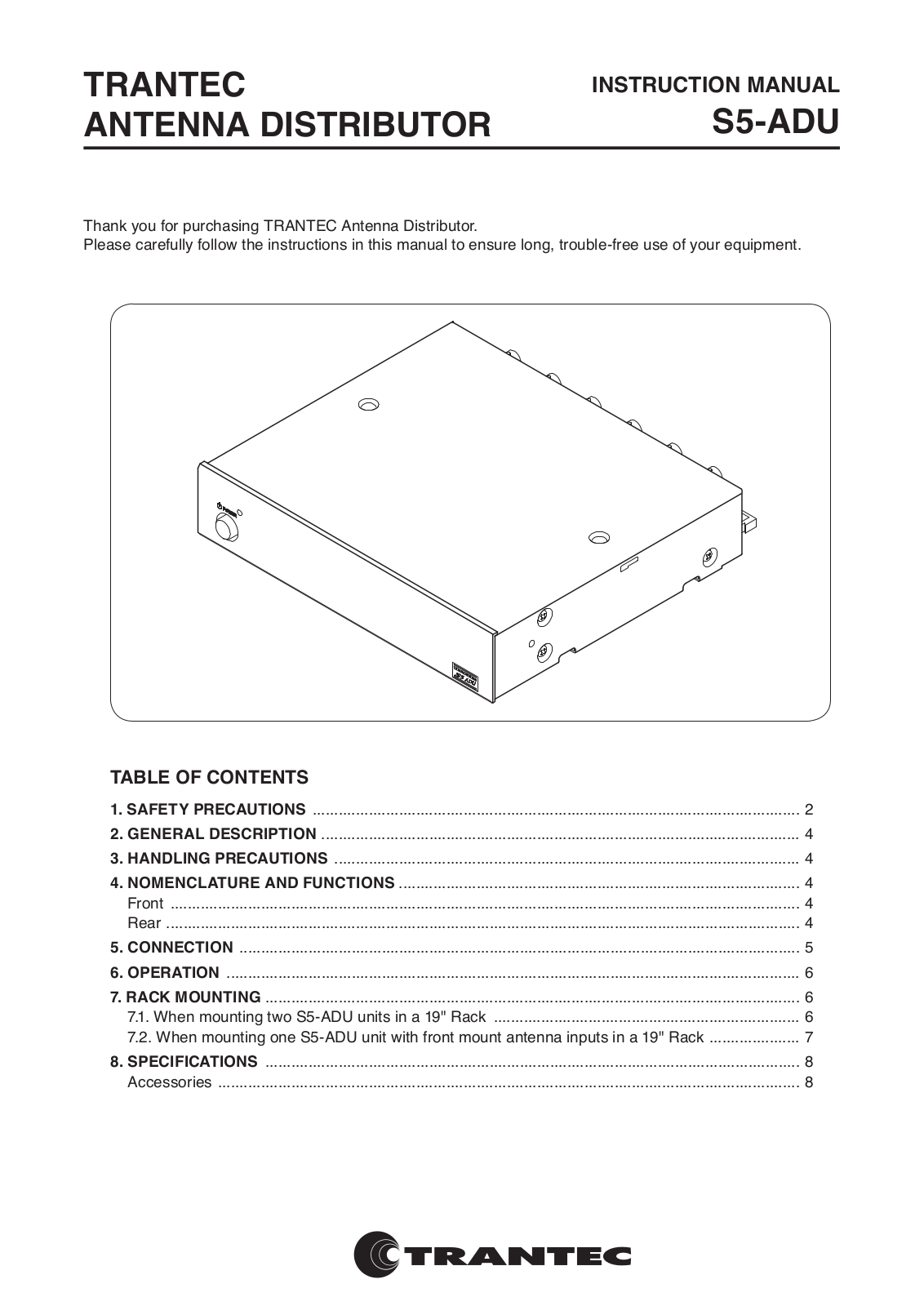 Toa S5-ADU User Manual