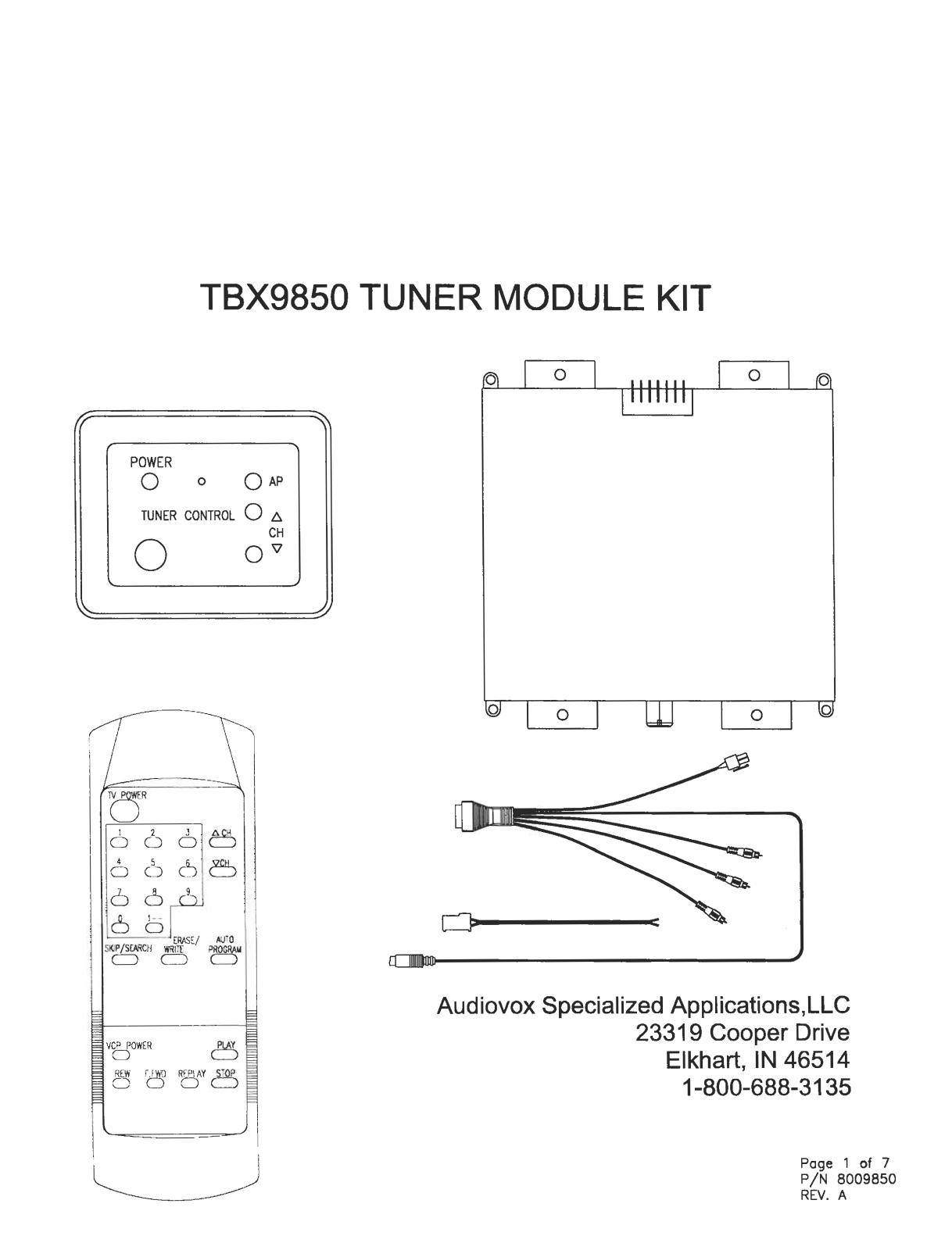 Audiovox TBX9850 User Manual