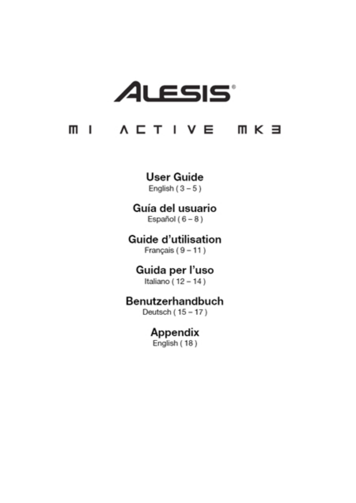 Alesis M1 Active MK3 User Guide