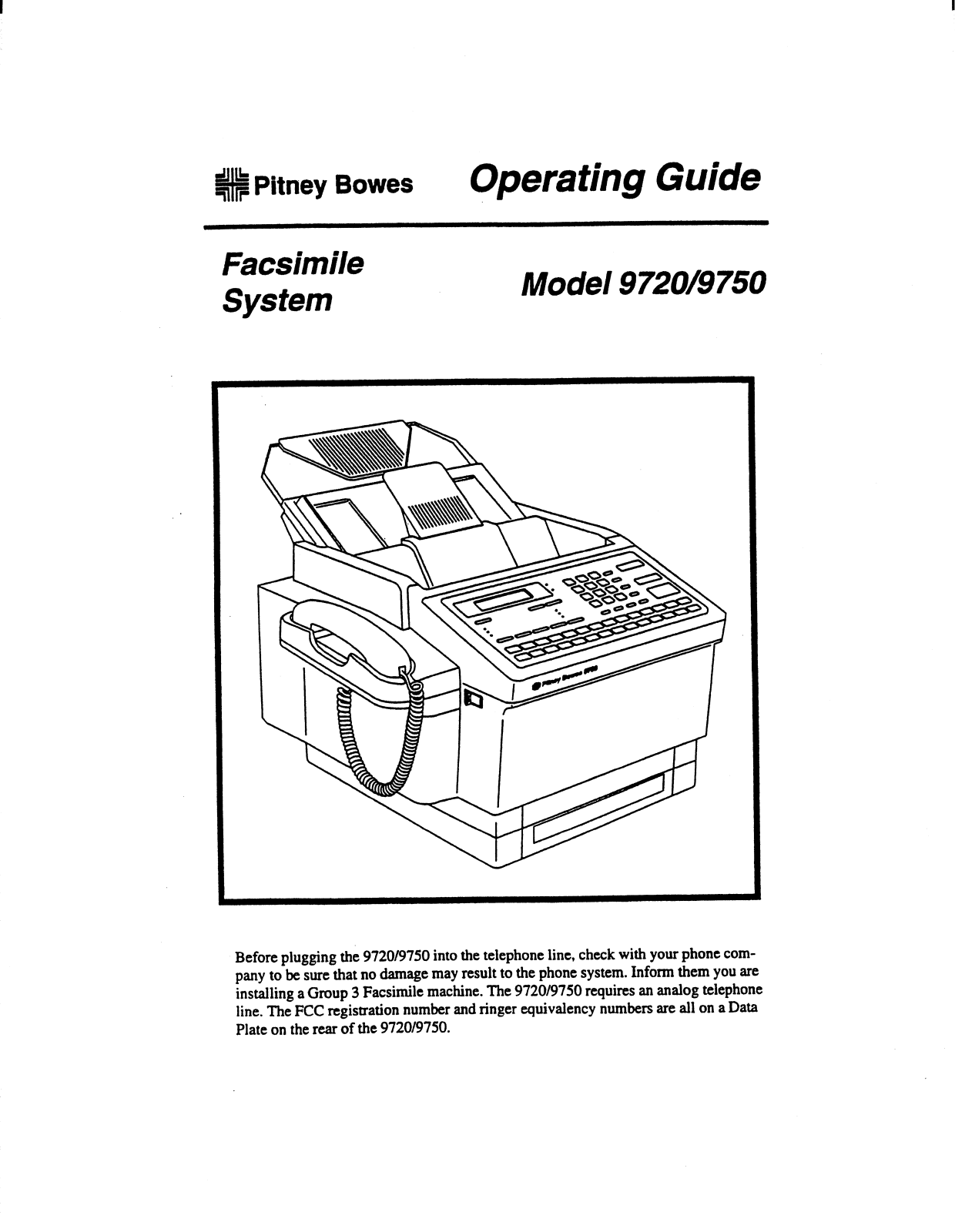 Pitney Bowes 9700 Operating Guide