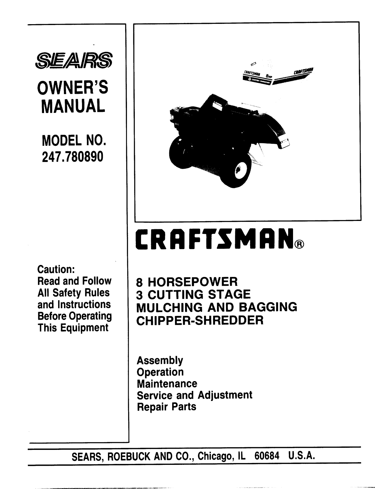 Sears 770-7387F, 247.78089 User Manual