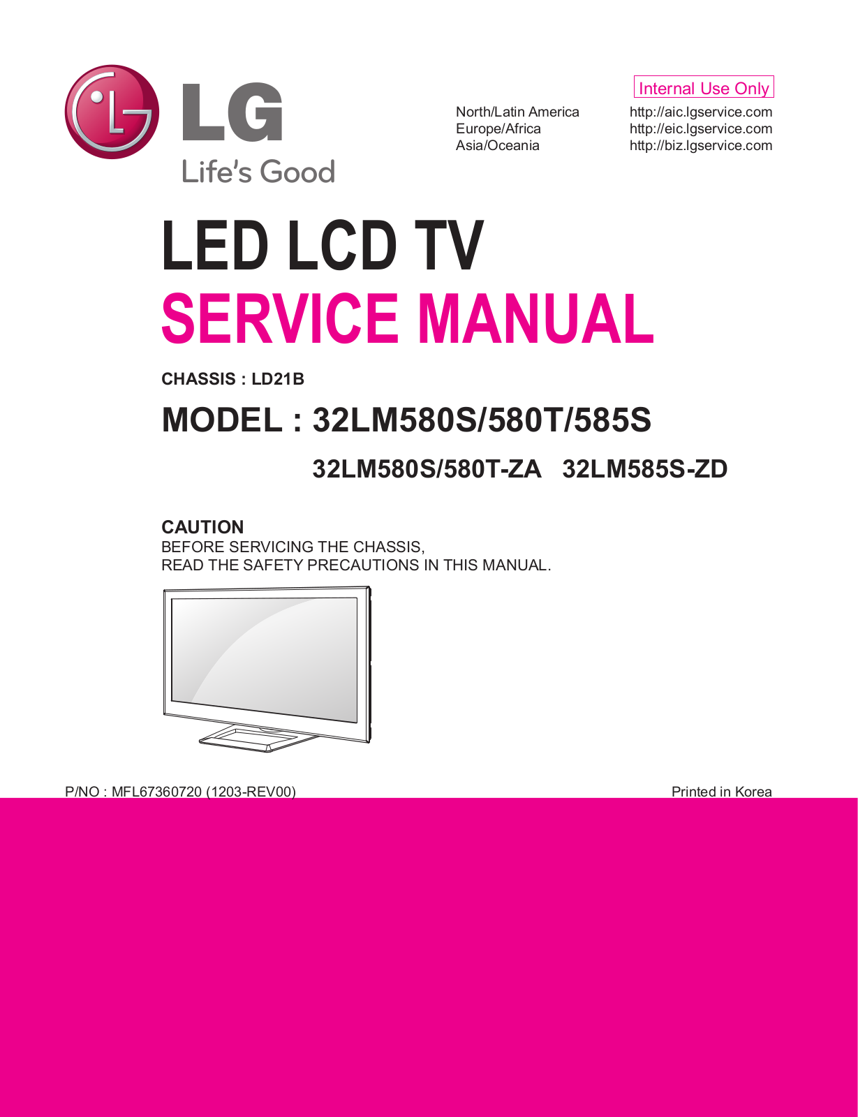 LG 32LM580T, 32LM580S, 32LM585S-ZD, 580T-ZA, 32LM585S User Manual