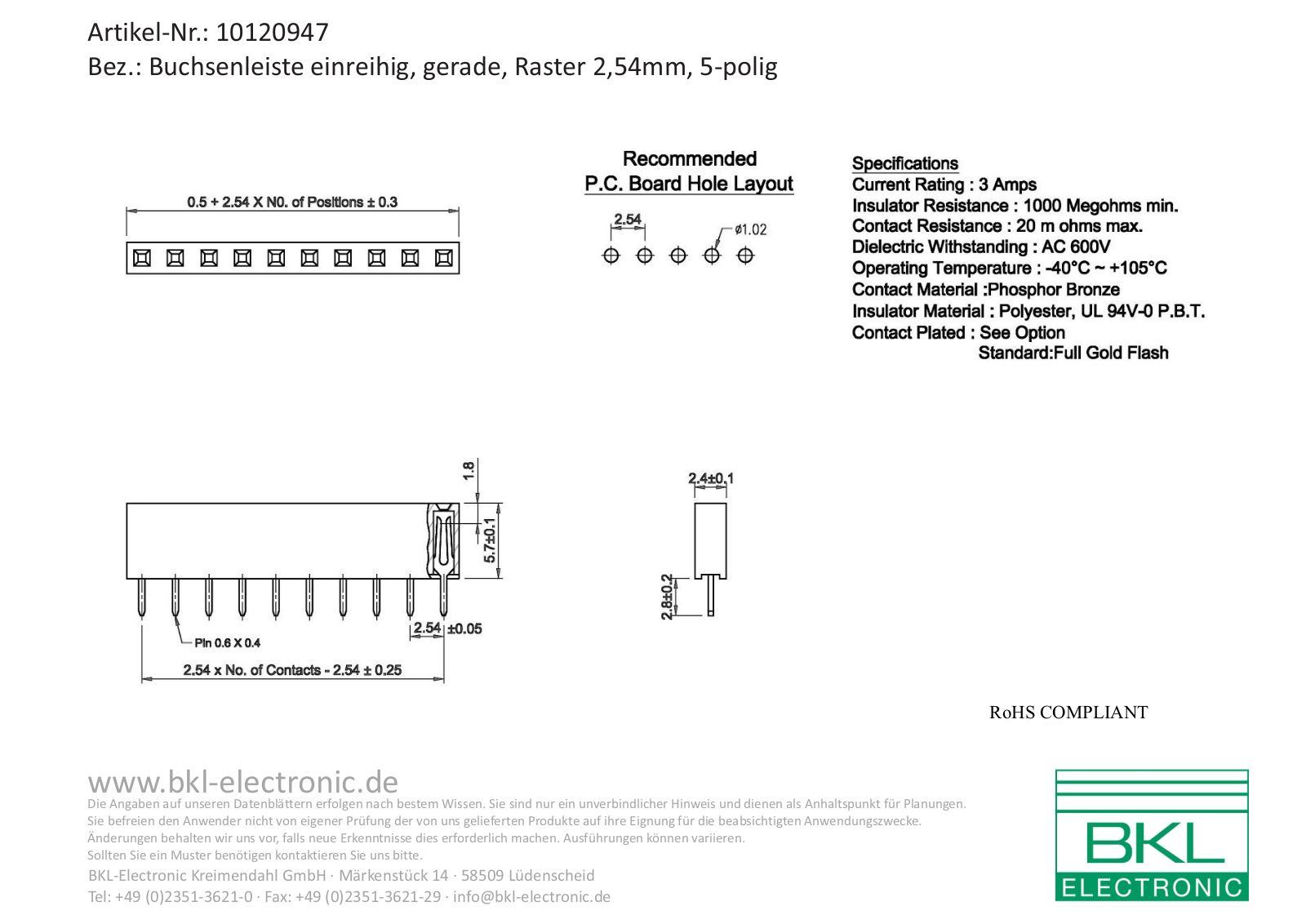 BKL BKL 10120947 Datasheet - ManualMachine.com