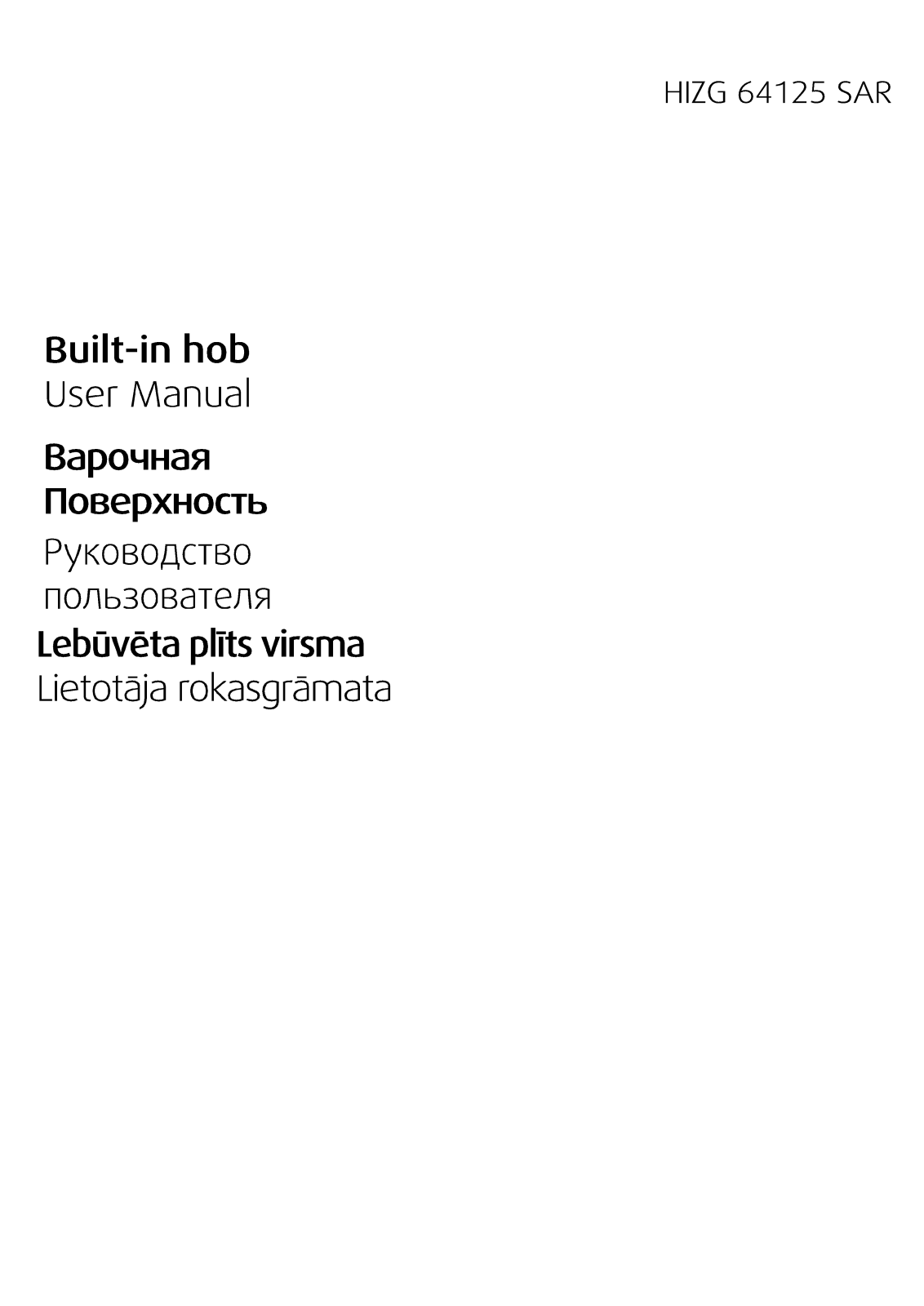 Beko HIZG64125SAR User manual