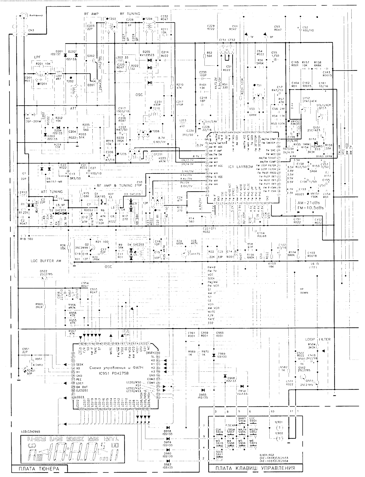 Pioneer KE-1033, KE-1818, KE-1616 Schematic