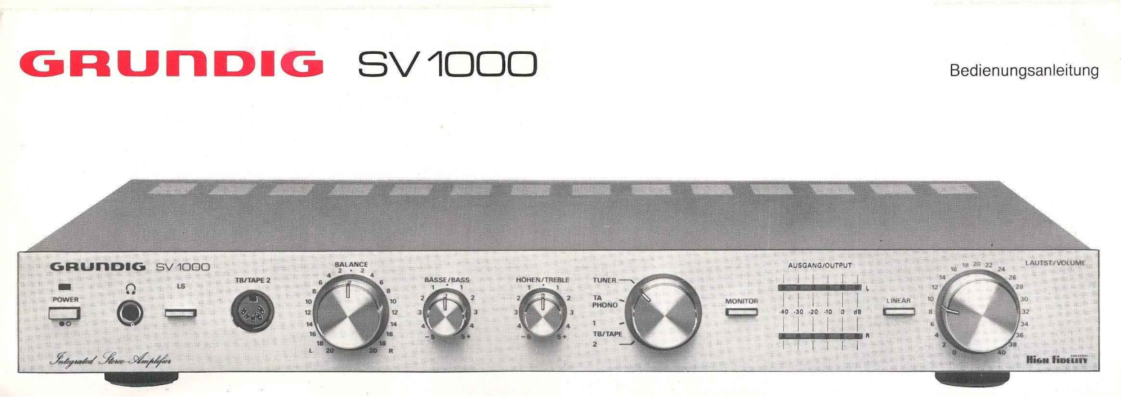 Grundig SV-1000 Owners Manual