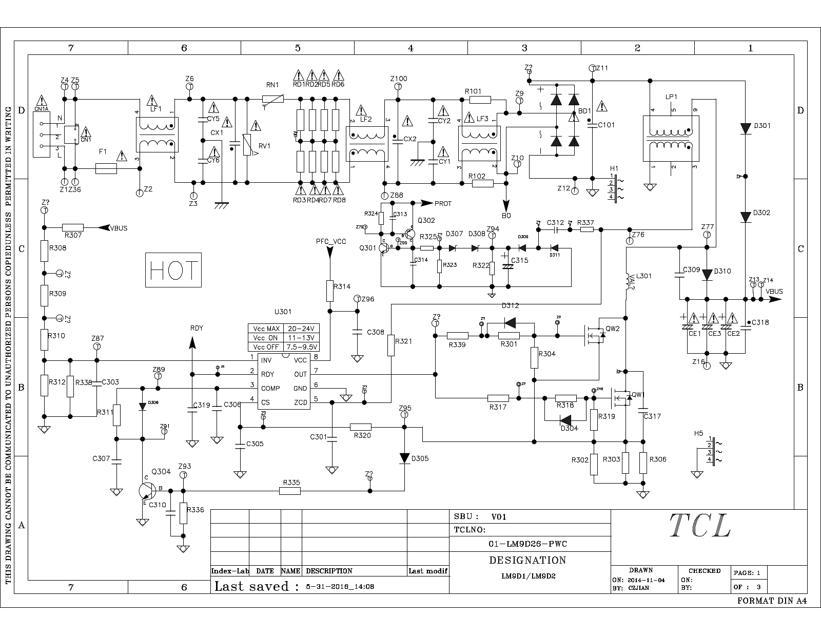 TCL 40-LM9D26-PWD1CG Schematic