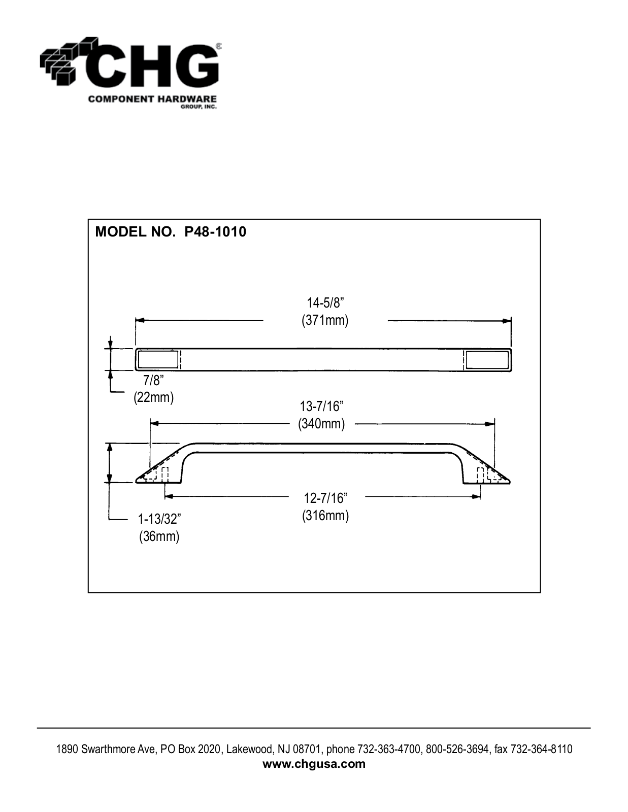 Component Hardware P48-1010 User Manual