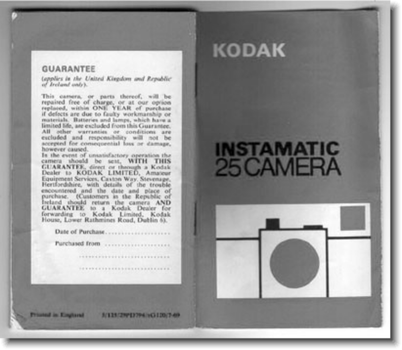 KODAK 25 Instruction Manual