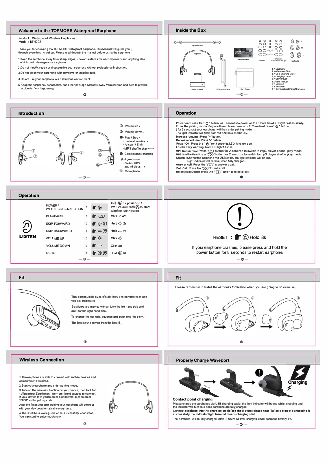 TOPMORE TECHNOLOGY BTH202 User Manual