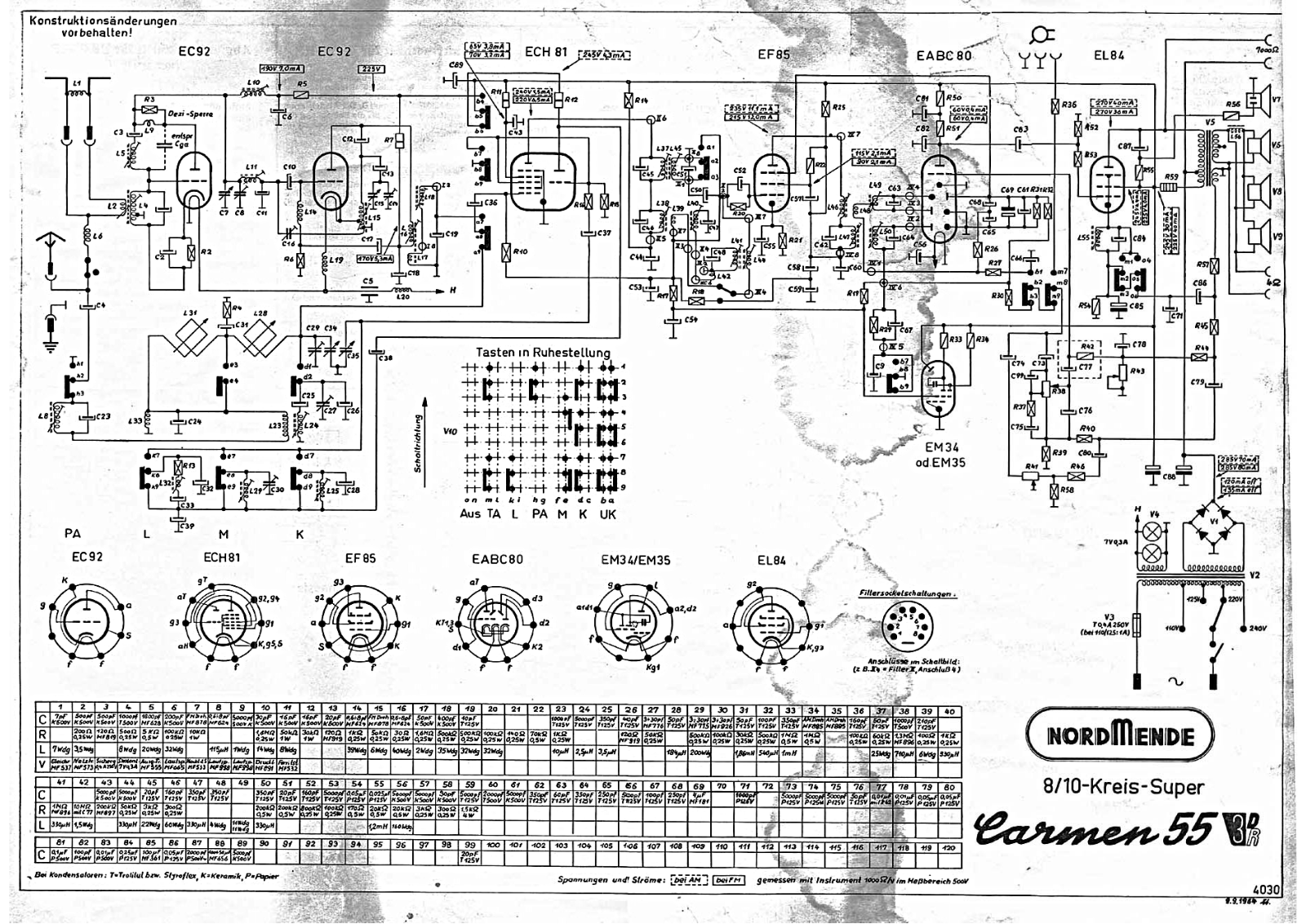 Nordmende Carmen-55 Schematic