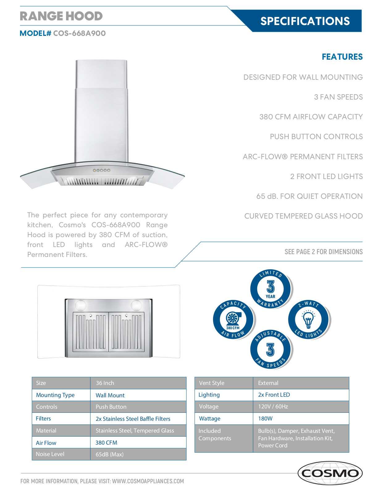 Cosmo CSMO1121 Specifications - ManualMachine.com