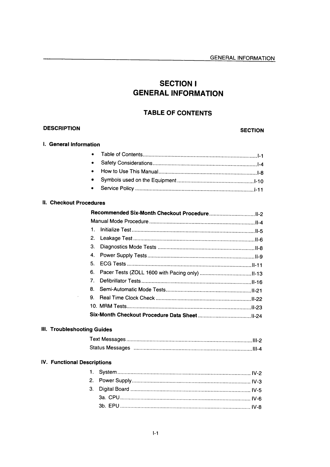 Zoll 1600 Service manual