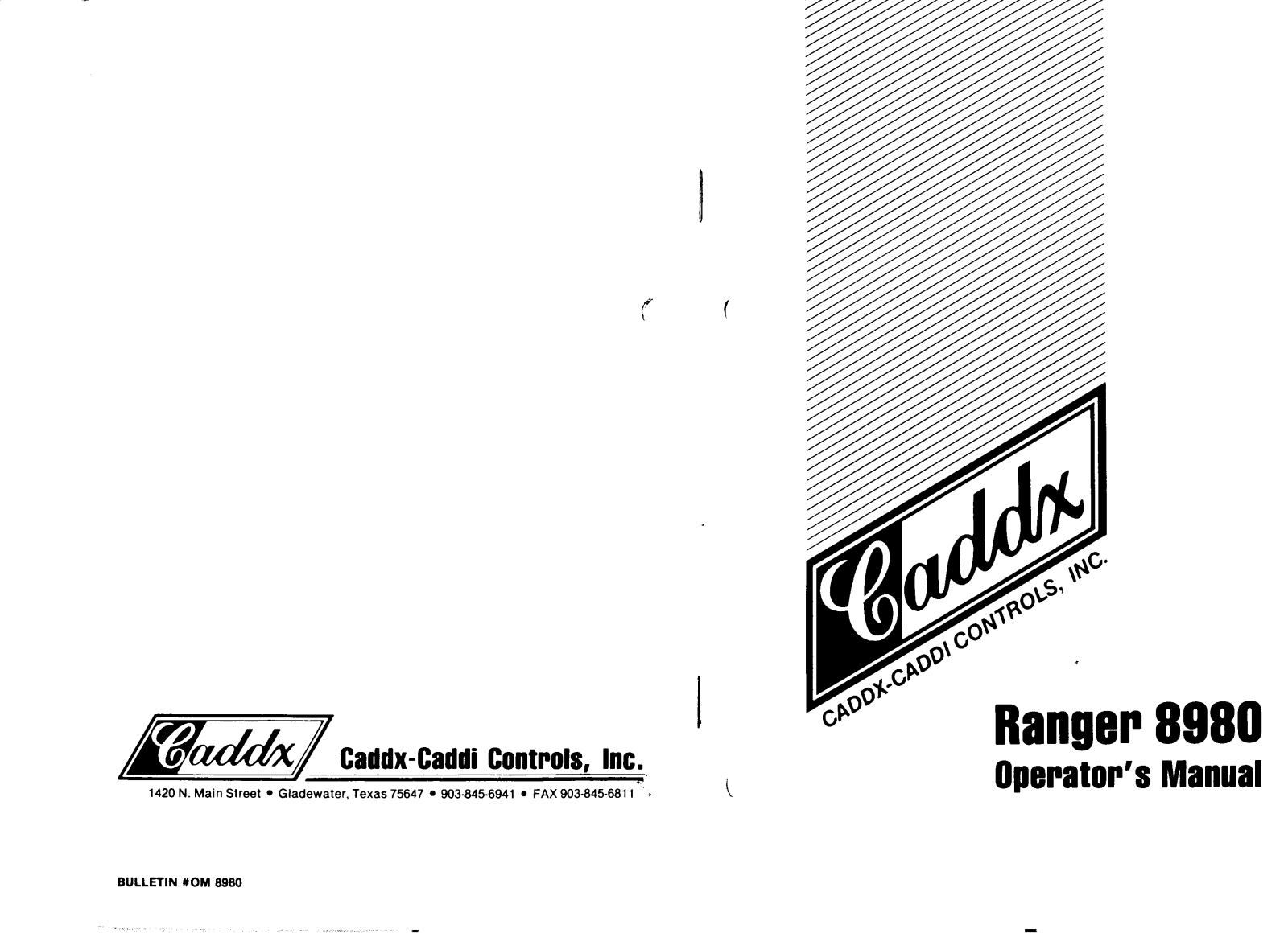 CADDX Ranger 8980 Operator's Manual