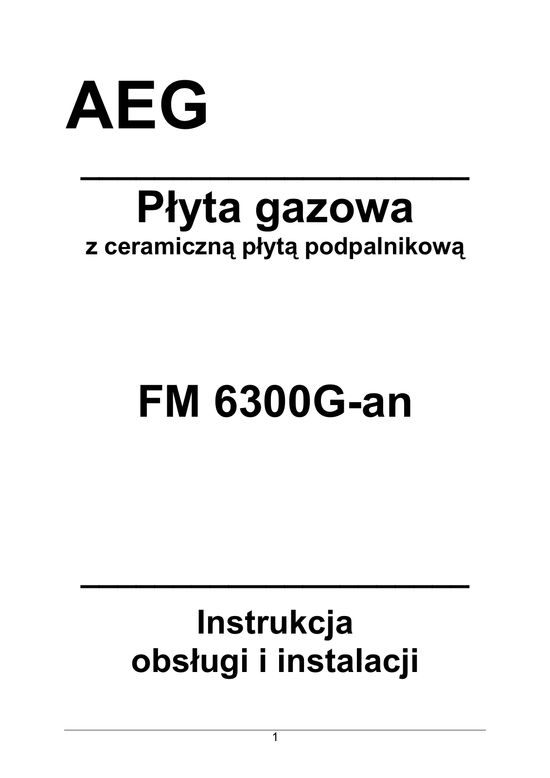 AEG FM6300G-AN User Manual