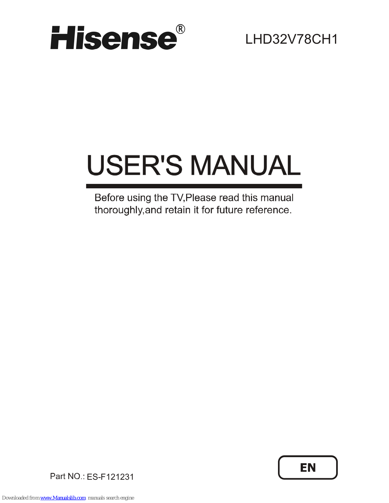 Hisense LHD32V78CH1 User Manual