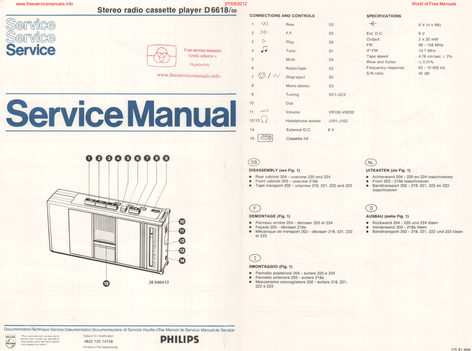 Philips _d_6618 Datasheet - ManualMachine.com