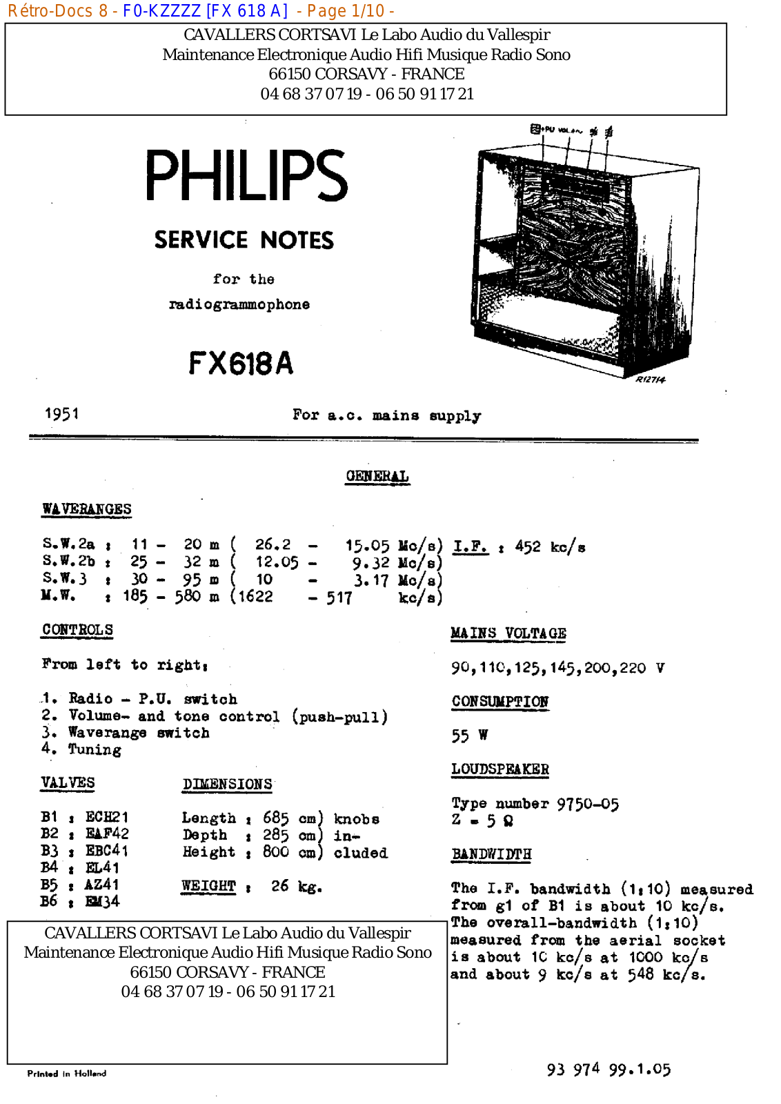 Philips fx 618 a Datasheet - ManualMachine.com