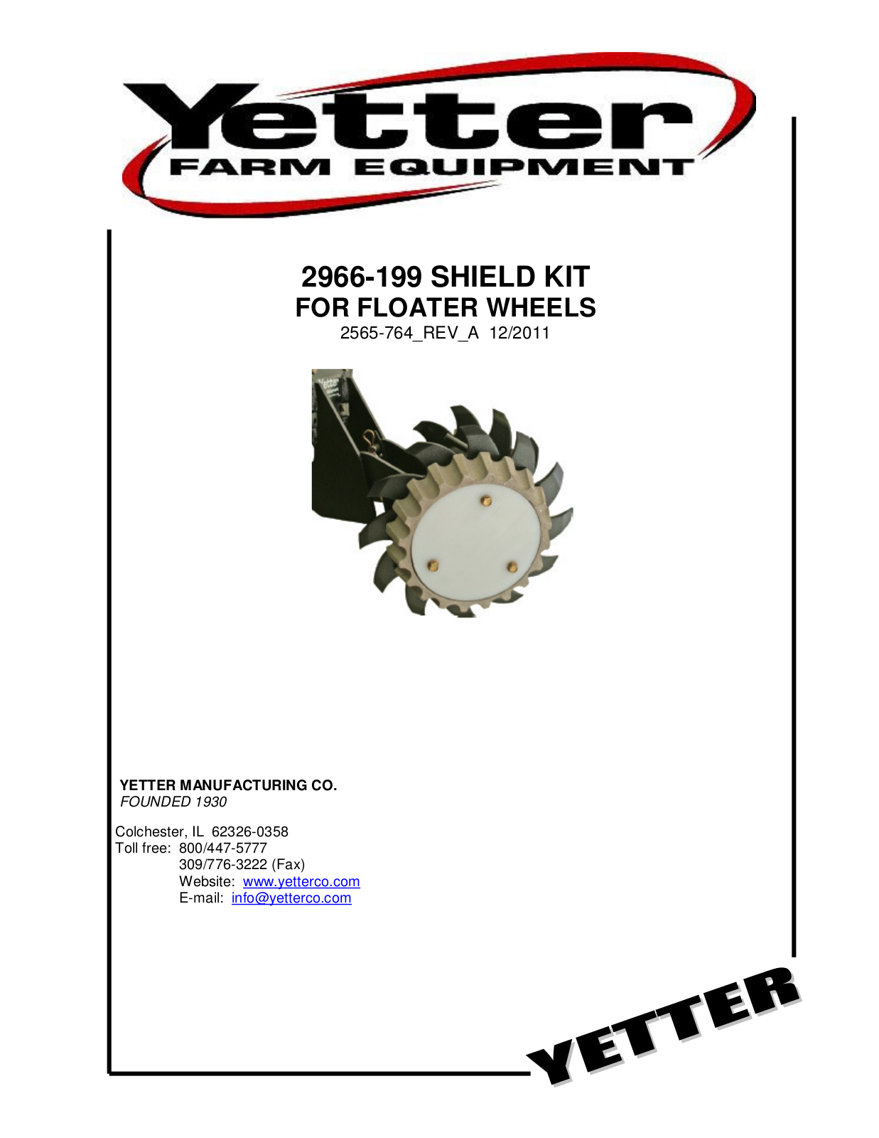 Yetter 2966-199 User Manual