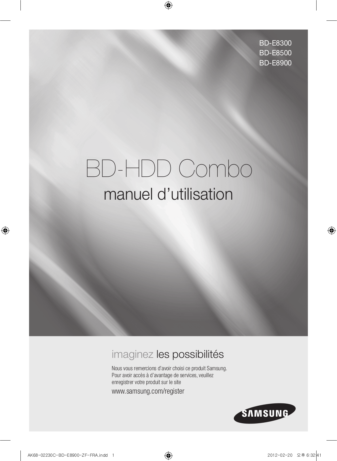 SAMSUNG BDE8500, BDE8900 User Manual