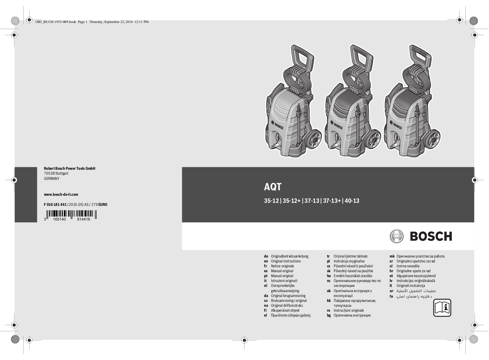 Bosch AQT 37-13+ User Manual