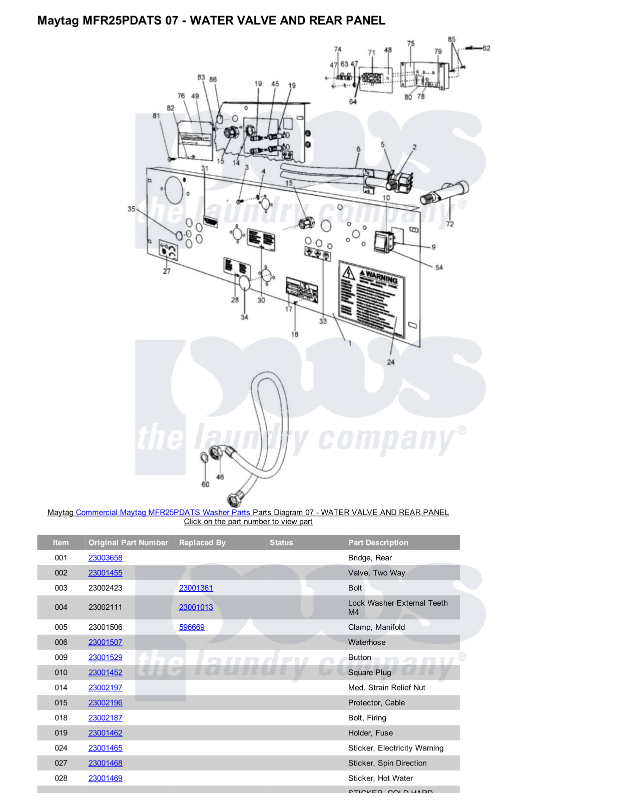 Maytag MFR25PDATS Parts Diagram