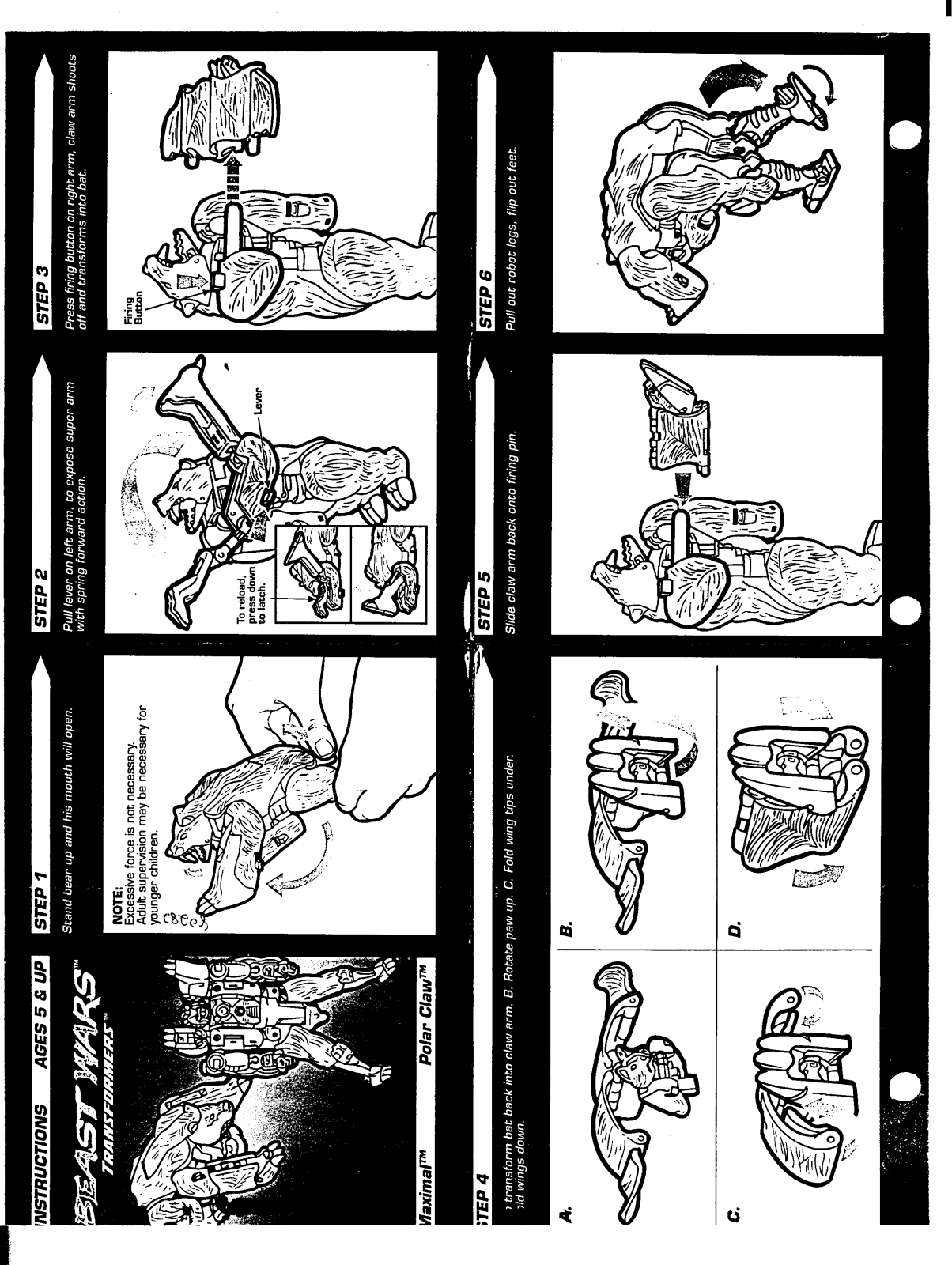 Hasbro TRANSFORMERS BEAST WARS MAXIMAL POLAR CLAW User Manual