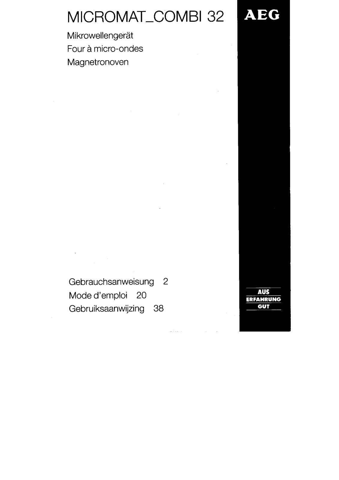 Aeg MICROMAT COMBI 32 Operating instructions