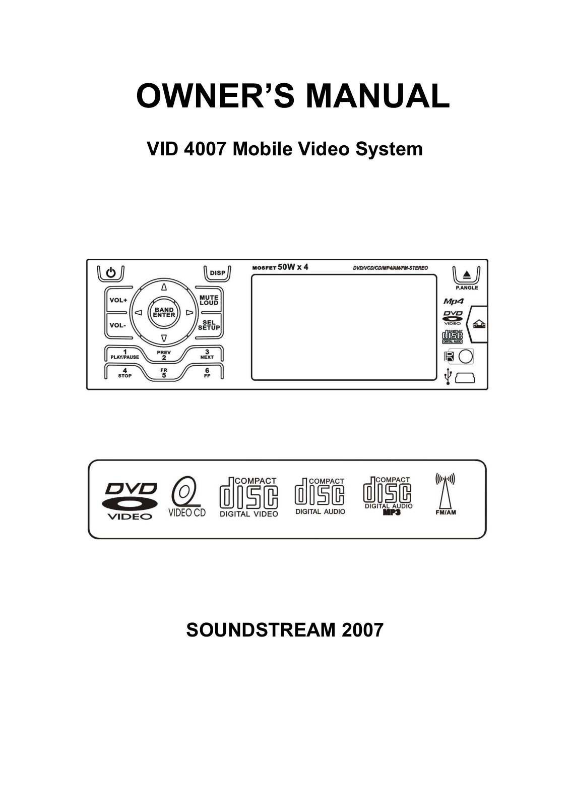 Soundstream VID-4007 Owner's Manual